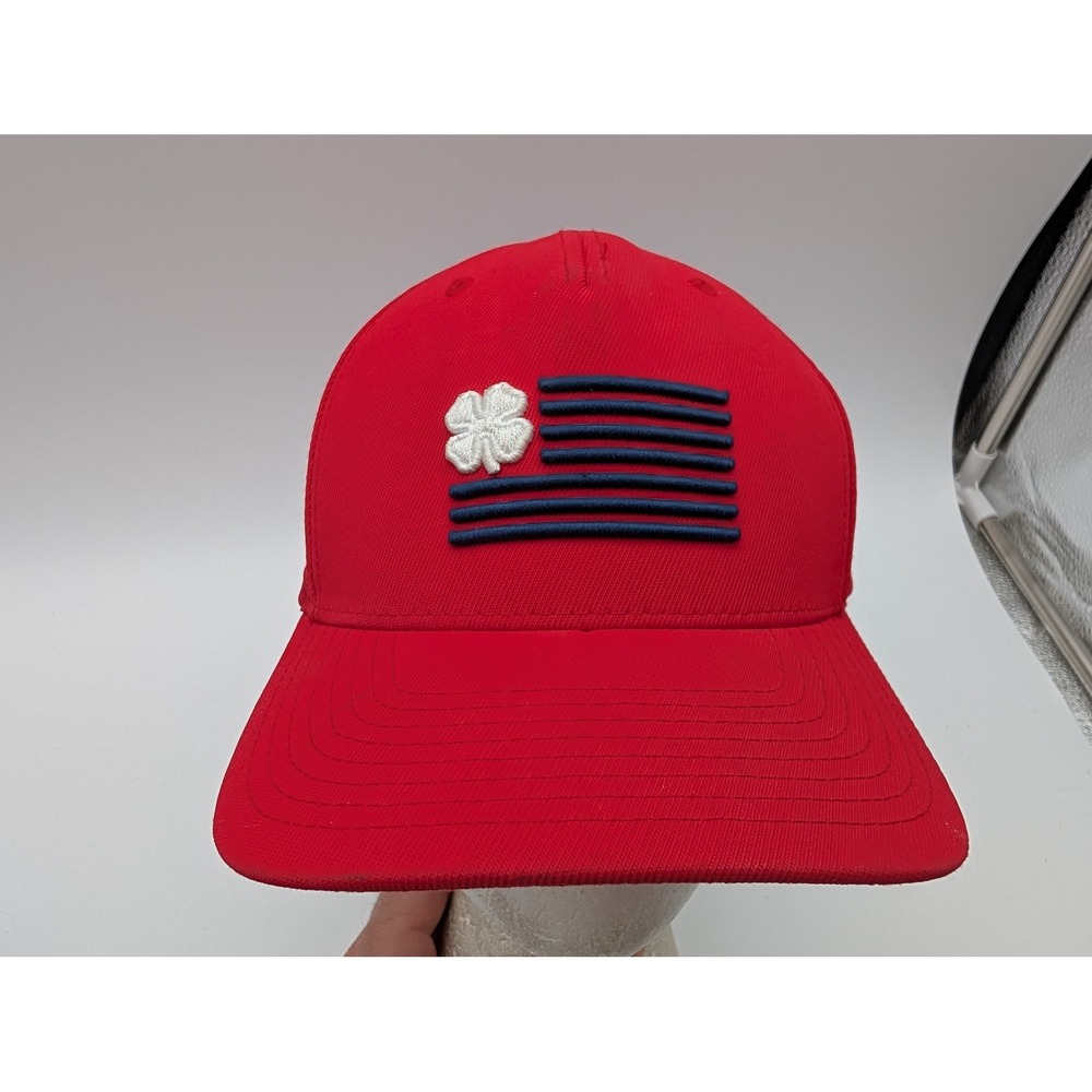 Black Clover Topgolf Live Lucky Hat Red Snapback American Flag Clover Logo Cap